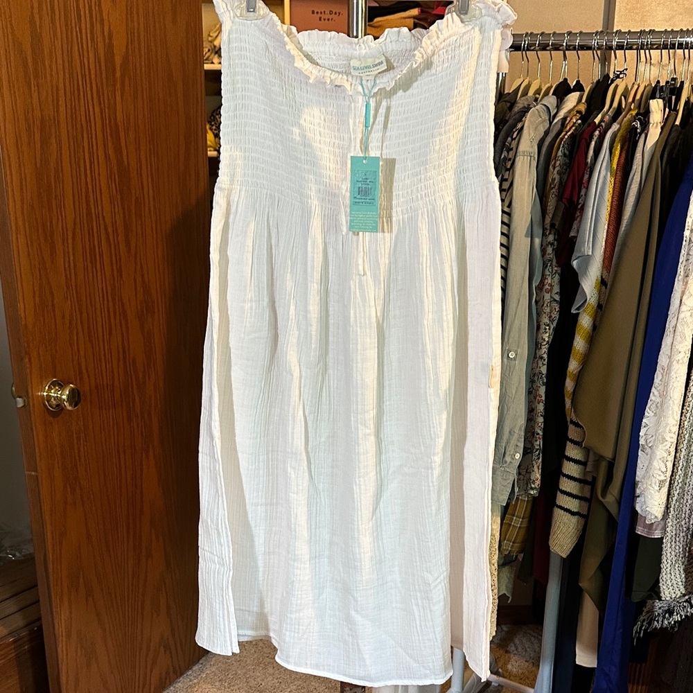 Sea Level swim White Gauze skirt
